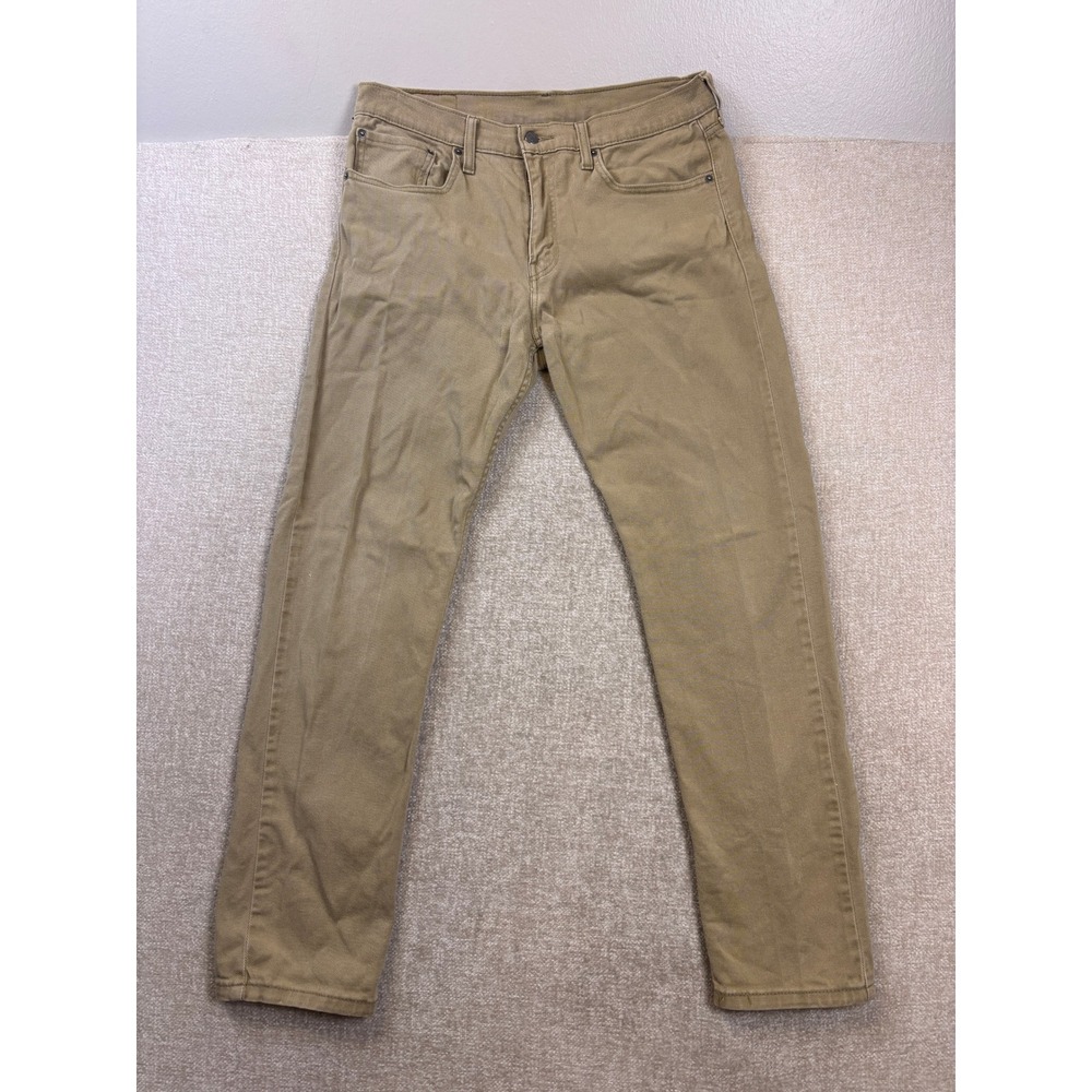 Levis 502 Regular Taper Pants Mens 34x32 Tan Khaki Cotton Blend Stretch